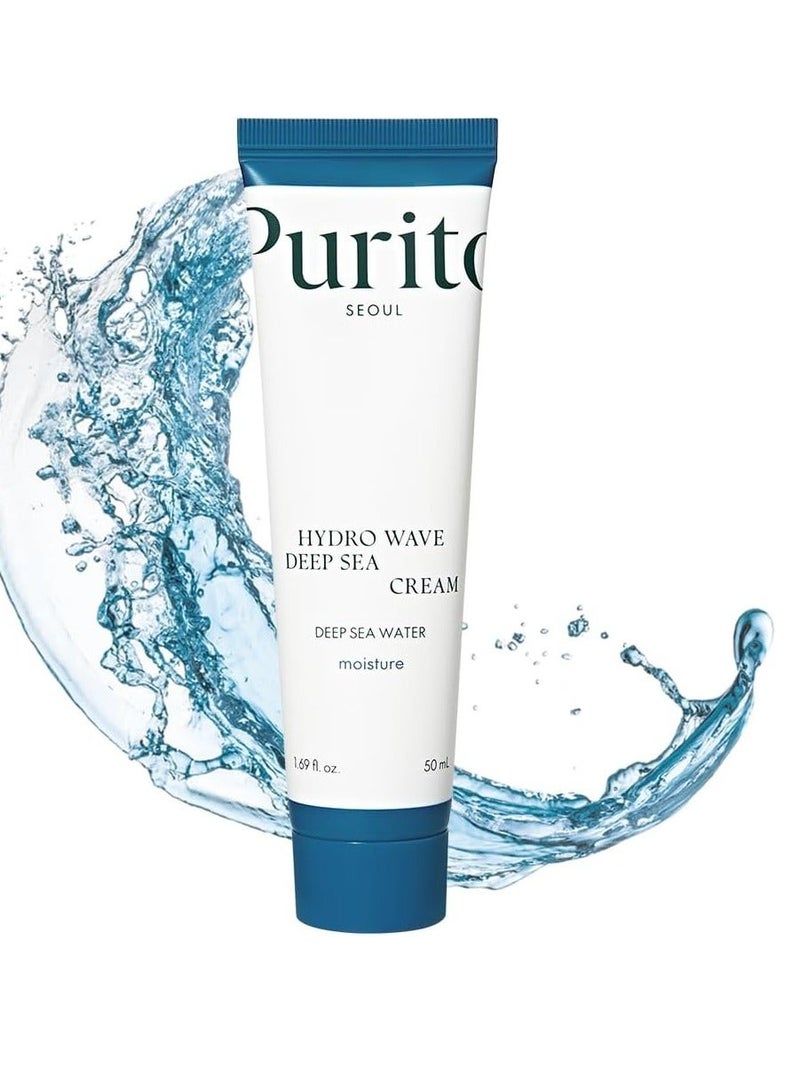 PURITO Deep Sea Cream, Hydration, Lightweight, for All Skin Types, Daily Face Moisturizer, Vegan & Cruelty-Free, Korean Skin Care | 50ml - Image 1
